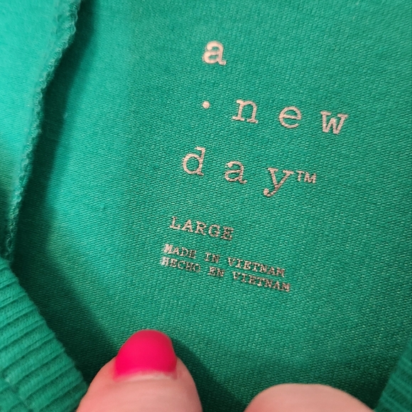 NWT A New Day Green Sleeveless Swing Dress, Size L - Picture 3 of 8